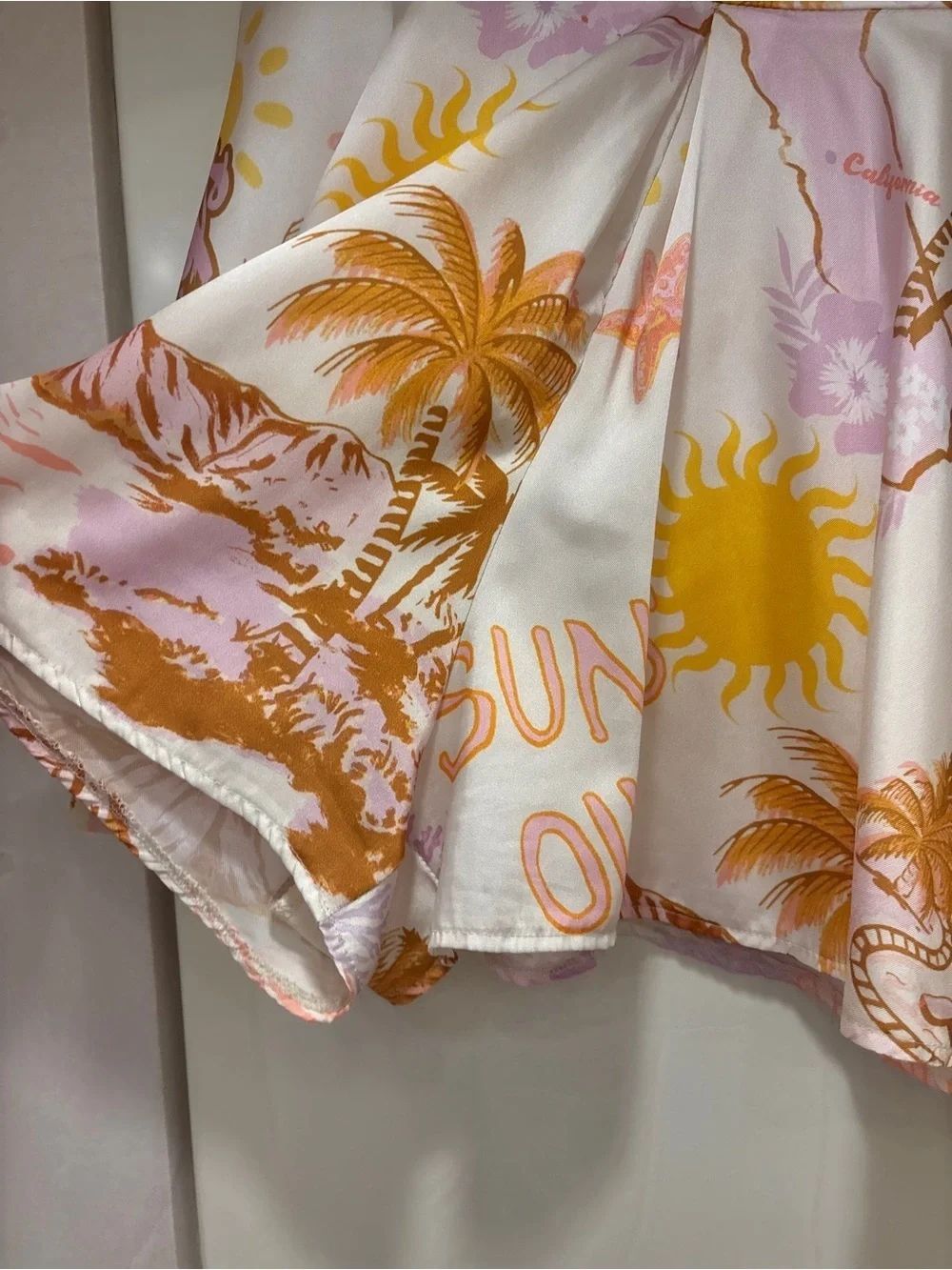 ASOS multicolor tropical print skirt - pink, yellow, orange